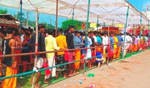Crowds of devotees gathered in Danteshwari temple on the occasion of Panchami