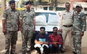 Two accused arrested with 32 kg of ganja in Alto car