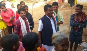 Excise Minister Kawasi Lakhma Voting in Home Village Nagaras