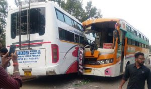 More than 20 passengers injured in collision of two buses