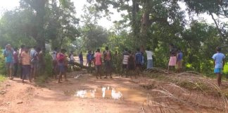 Villagers blocked the way to cut trees due to fear of Corona