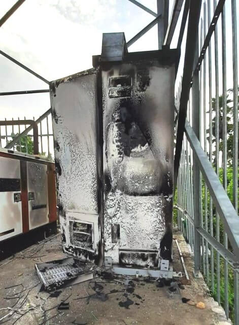 Naxalites set fire to Jio Company's mobile tower