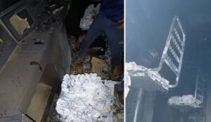 Naxalites set fire to train engine in Dantewada
