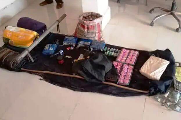 Explosive and pipe bomb making material recovered from encounter site