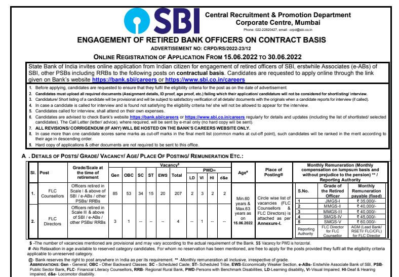 sbi recruitment 2022