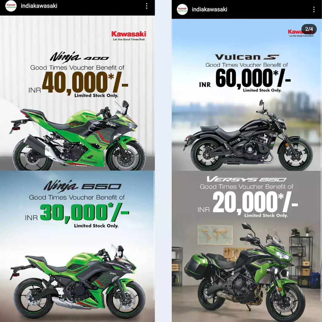 Kawasaki Discounts On Selected Motorcycles