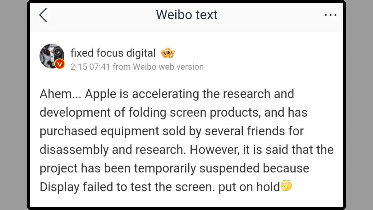 Foldable iPhone Launch Delayed Screen Test Issues